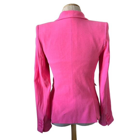 Alice + Olivia Womens Small Hot Pink Single-Button Denny Boyfriend Blazer - Picture 11 of 12